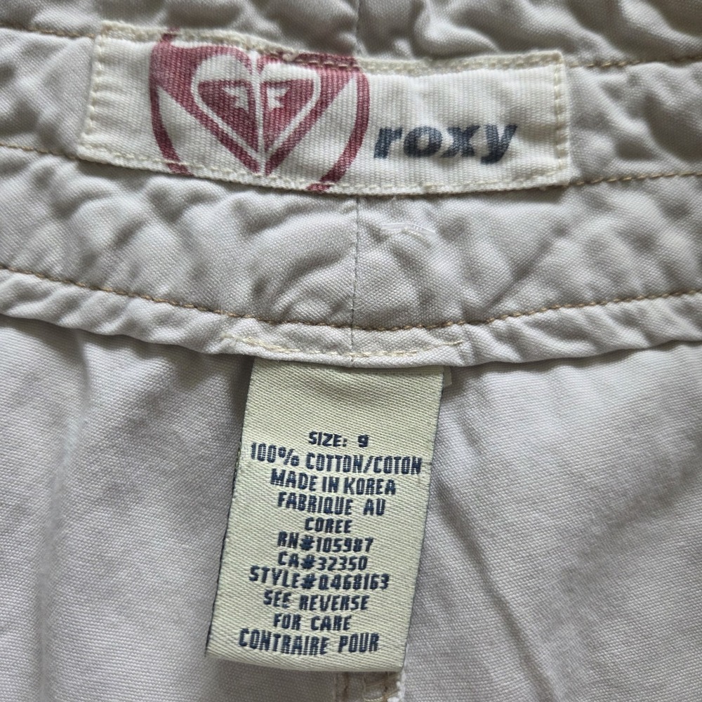 Y2k Roxy Khaki Cargo Low Rise Shorts Sz 9 - Picture 4 of 7